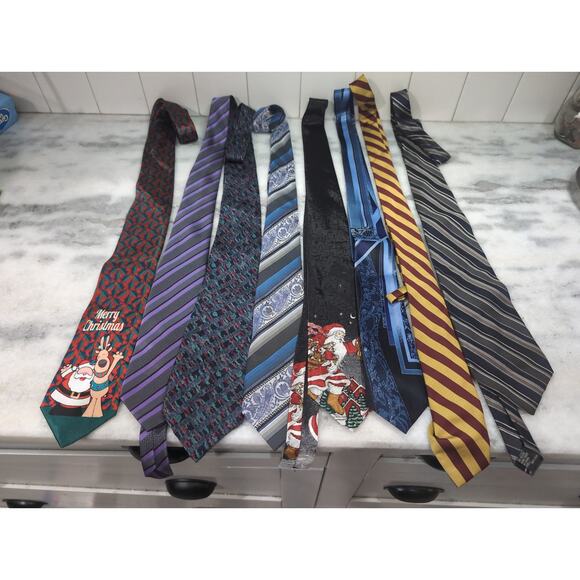 Bulk Neck Tie Lot, 8 Men's Ties Bundle, Assorted Colors Set, Wholesale Tie‎ Pack - Picture 1 of 7